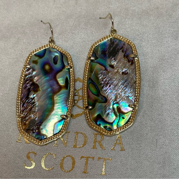 *SOLD* Kendra Scott Deva Earrings Abalone Iridescent Drusy - Picture 8 of 8